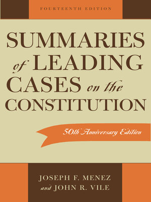 cover image of Summaries of Leading Cases on the Constitution
